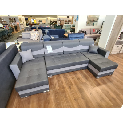 Narożnik Enzo z funkcją spania i trzema pojemnikami na pościel