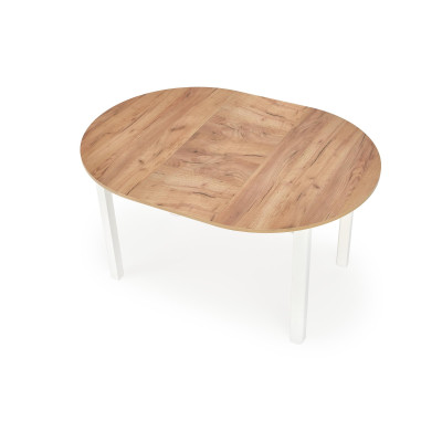 RINGO stół kolor blat dąb craft, nogi - biały (102-142x102x76 cm)