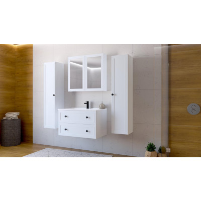 TORETO Szafka lustrzana 70x80/2D (MDF ramiak) biały