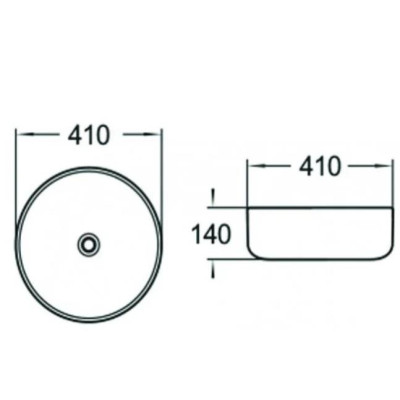 FASANO Umywalka ceramiczna nablatowa okrągła 45 cm biały