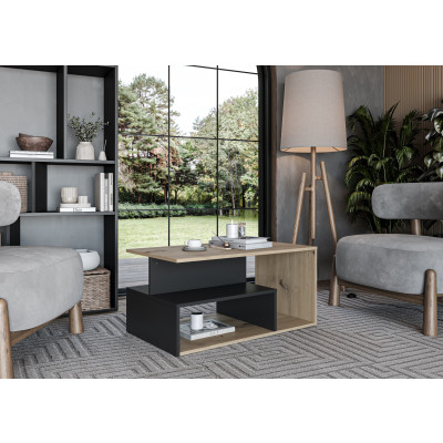 IVA ława, dąb artisan / czarny