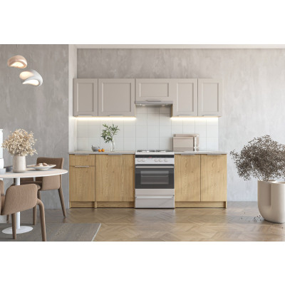 WENDY 240 kuchnia zestaw korpus: dąb cremona, fronty: kaszmir