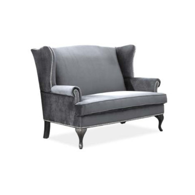 SOFA BENJAMIN 2 VELVET SZARY/ WENGE