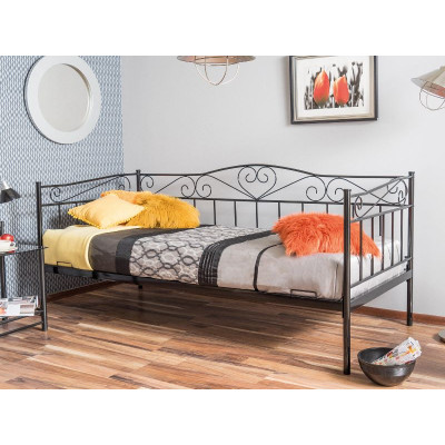 ŁÓŻKO BIRMA 90X200 CZARNY