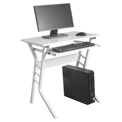 Biurko komputerowe CT-1114 na stelażu białe, nowoczesne
