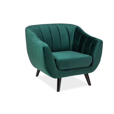 FOTEL ELITE 1 VELVET ZIELONY / WENGE