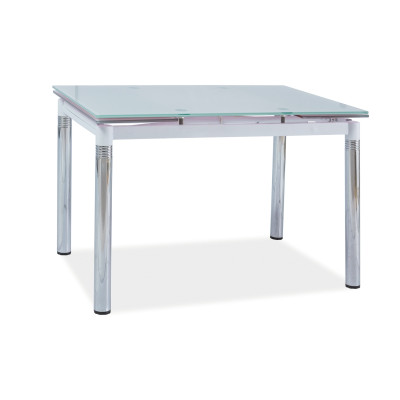 STÓŁ GD018 BIAŁY/CHROM 110(170)x74