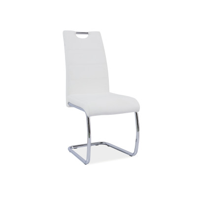 KRZESŁO H666 CHROM/BIAŁY EKOSKÓRA