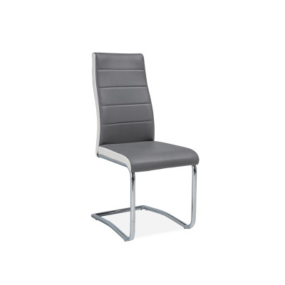 KRZESŁO H353 CHROM/SZARY/BOKI BIAŁE