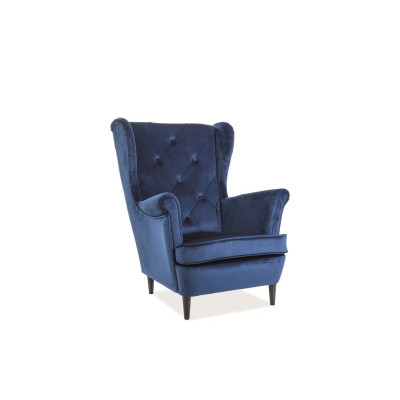 FOTEL LADY VELVET GRANATOWY / WENGE