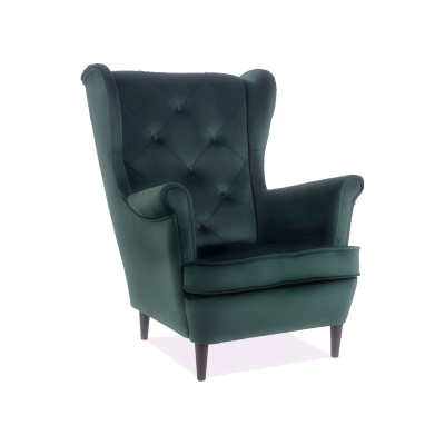FOTEL LADY MATT ZIELONY / WENGE