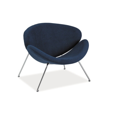 FOTEL MAJOR NIEBIESKI / CHROM