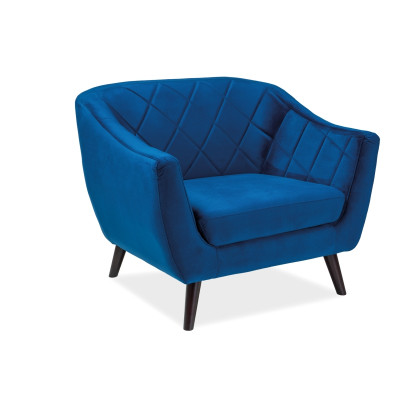 FOTEL MOLLY 1 VELVET GRANATOWY / WENGE