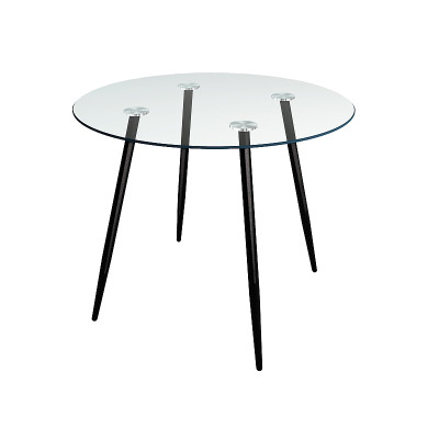 STÓŁ NINO II TRANSP./CZARNY STELAŻ 90