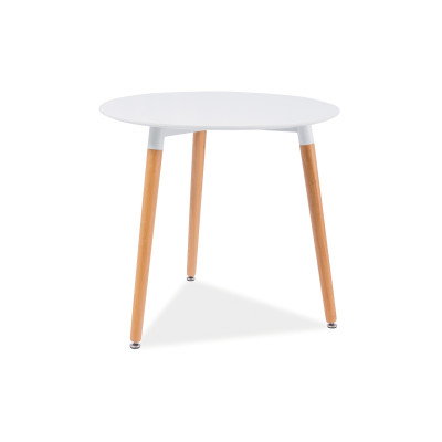 STÓŁ NOLAN III BIAŁY/BUK 80X80