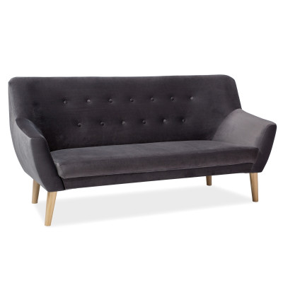 SOFA NORDIC 3 VELVET KOLOR SZARY/ BUK