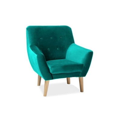 FOTEL KIER 1 VELVET KOLOR CZARNY / WENGE