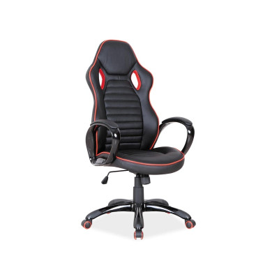 FOTEL OBROTOWY Q-105 CZARNY/CZERWONE WYKOŃCZENIE