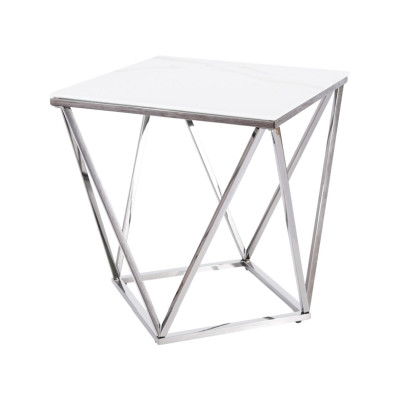 ŁAWA SILVER B II BIAŁY EFEKT MARMURU/STALOWY 50X50