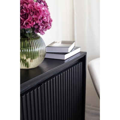 Komoda TREND TR-03 v.24d z oświetleniem - czarny/frezowanie proste