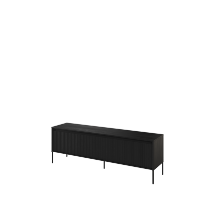 Szafka Rtv TREND TR-05 v.24d 166 z oświetleniem - czarny/frezowanie proste