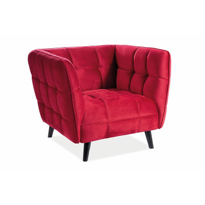 FOTEL CASTELLO 1 VELVET BORDOWY / WENGE