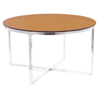 ŁAWA CRYSTAL A SZKŁO DYMIONE BURSZTYNOWE/SREBRNY 80