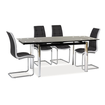 STÓŁ GD020 CZARNY/CHROM 120(180)x80