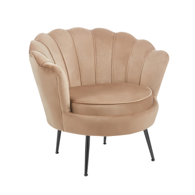 Fotel LC-032-1 velvet (cappuccino) /nogi czarne/