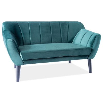 SOFA TREFL 2 VELVET KOLOR ZIELONY / WENGE