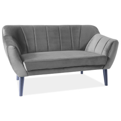 SOFA TREFL 2 VELVET KOLOR SZARY  / WENGE