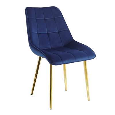 Krzesło velvet (niebieskie) / złote nogi