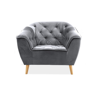 FOTEL GALAXY 1 VELVET SZARY / BUK