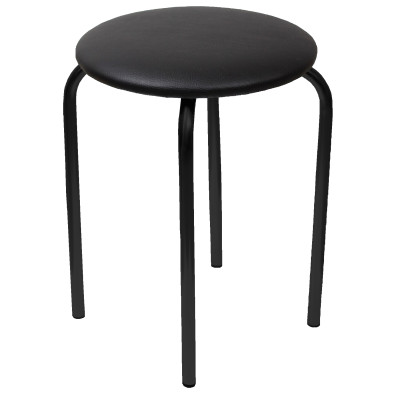 Taboret Chico 2 (eco czarny) - czarny stelaż