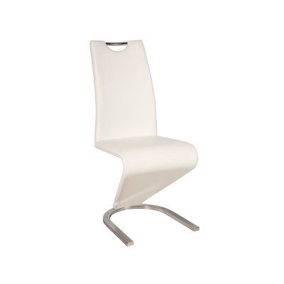 KRZESŁO H090 CHROM / BIAŁY EKOSKÓRA