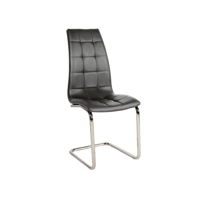 KRZESŁO H103 CHROM/SZARY EKOSKÓRA