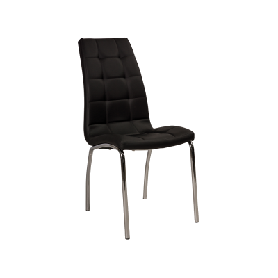 KRZESŁO H104 CHROM/CZARNY EKOSKÓRA