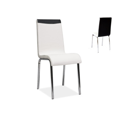 KRZESŁO H161 CHROM/BIAŁY/CZARNY TYŁ EKOSKÓRA