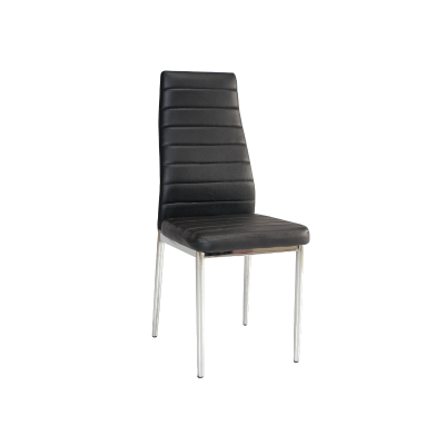 KRZESŁO H261 CHROM/CZARNY EKOSKÓRA