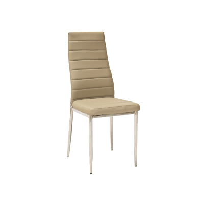 KRZESŁO H261 CHROM/CIEMNY BEŻ EKOSKÓRA