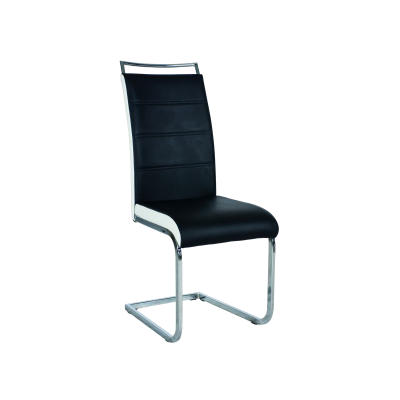 KRZESŁO H441 CHROM/CZARNY/BIAŁE BOKI EKOSKÓRA