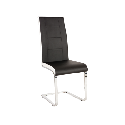 KRZESŁO H629 CHROM/CZARNY/BIAŁE BOKI EKOSKÓRA