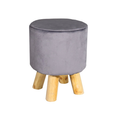 Pufa mała szary velvet