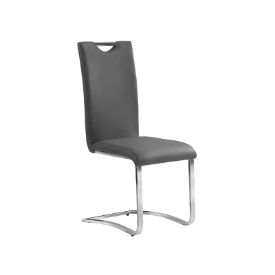 KRZESŁO H790 CHROM/SZARY EKOSKÓRA