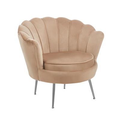 Fotel LC-032 velvet  Riviera 24 (cappuccino) /nogi srebrne/