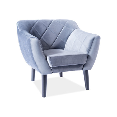 FOTEL KARO 1 VELVET KOLOR SZARY / WENGE