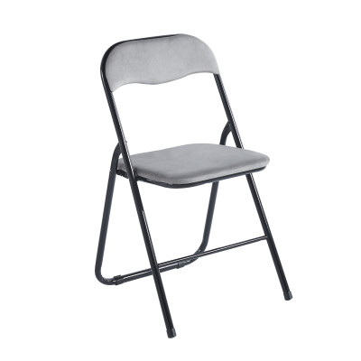 Krzesło składane J-6 velvet (szare)