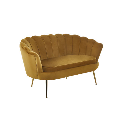 Sofa SF1-FX velvet (curry) /nogi złote/