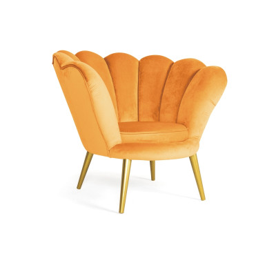 FOTEL MAGNOLIA 1 VELVET CURRY / ZŁOTY