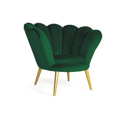 FOTEL MAGNOLIA 1 VELVET ZIELONY / ZŁOTY